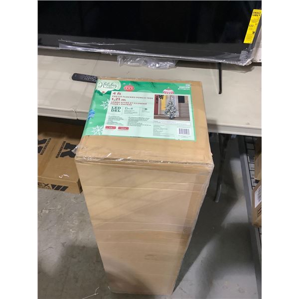 Holiday Living 4ft Pre-Lit Flocked Porch Tree