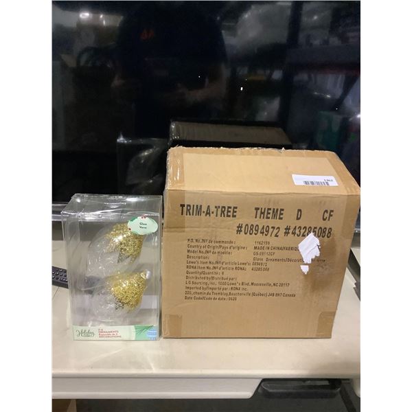 Case of 6 Holiday Living 2ct Glass Ornaments