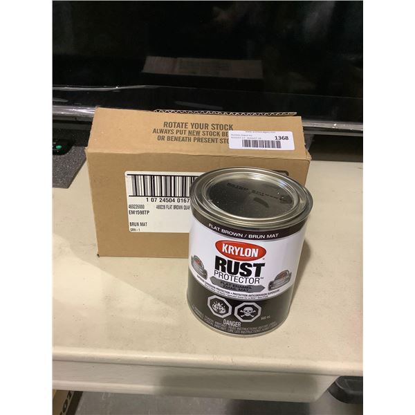 Case of Krylon Rust Protector Flat Brown Enamel (2 x 946mL)