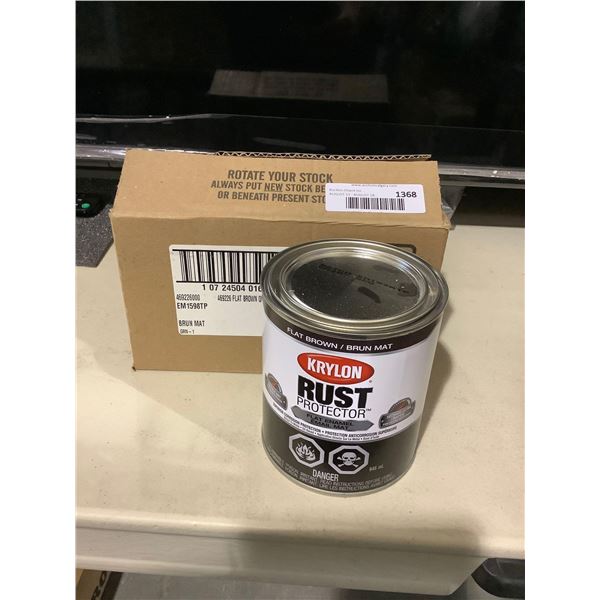 Case of Krylon Rust Protector Flat Brown Enamel (2 x 946mL)