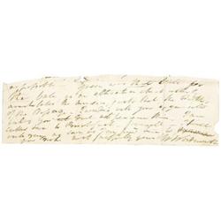 William Wordsworth Clipped Signature; Cut Sig.