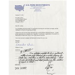 Dick Locher Autograph Note Signed; Cartoonist