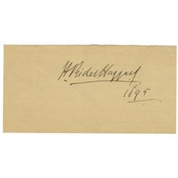 English Author H. Rider Haggard Autograph,