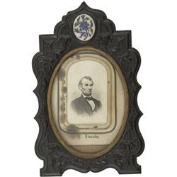 Beautiful Gutta-percha Frame & Lincoln Portrait