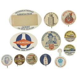 Mixed Lot of Milk Advertising Buttons