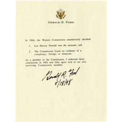 Gerald Ford; Post-Presidential Document Signed