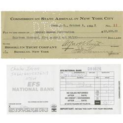 Presidential Candidate Al Smith Signed Check,