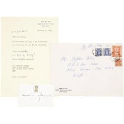 Indira Gandhi Autograph Card,