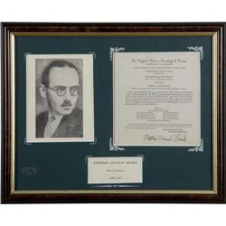 Stephen Vincent Benet Signed Invitation.