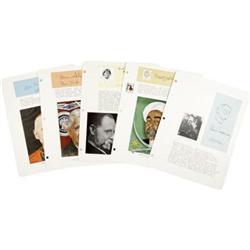 Lot of 5 Signatures of Artists & Caraicaturists