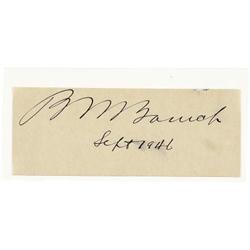 Financier Bernard Baruch Signature