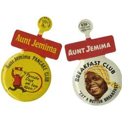 Two Aunt Jemima Advertising Buttons