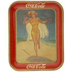 1937 Beach girl Coca Cola Tray