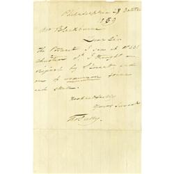 American Painter Thomas Sully ALS