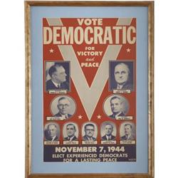 Vote Democratic for Victory & Peace '44 poster