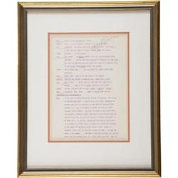 Mel Blanc Signed Script Page