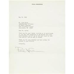Paul Newman Signed Letter