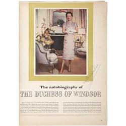 Wallis Simpson, Autographed, McCall
