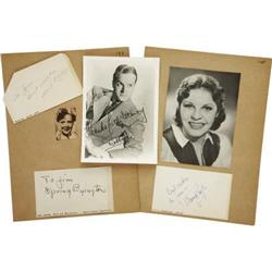 Celebrity Autographs Indluding Bert Lahr