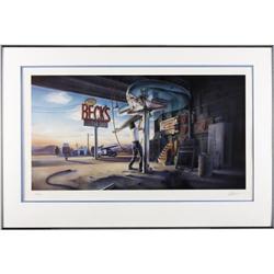 Jeff Beck Signed "Jeff Beck's Guitar Shop" Print