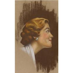 AMERICAN ILLUSTRATOR Lady in Profile Pastel