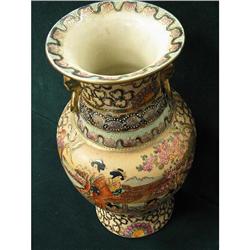 Satsuma painted vase 12 1/2" tall