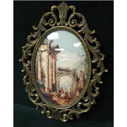 Lithograph of ancient Roman ruins