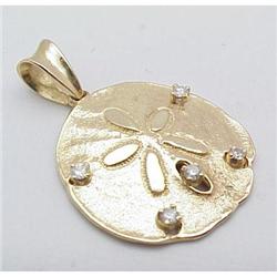 Sand dollar pendant w/diamonds