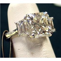 5.08ct Radiant Cut diamond ring H SI1 EGL Cert