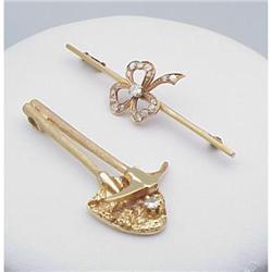 14 kt Bar pin w/dia. & pendant