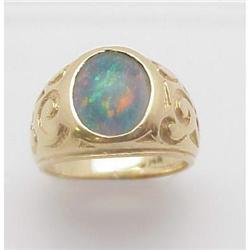 Opal Doublet Ring 14 kt gold