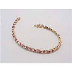 Vermeil bracelet w/red & white CZ's