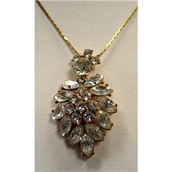 Trifari pendant on 14k gold chain