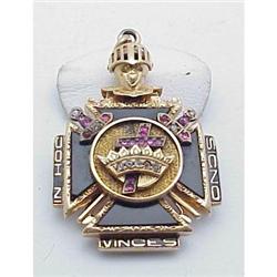 32nd deg. Masonic Pendant w/rubies