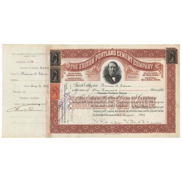 Thomas Edison Document Signed