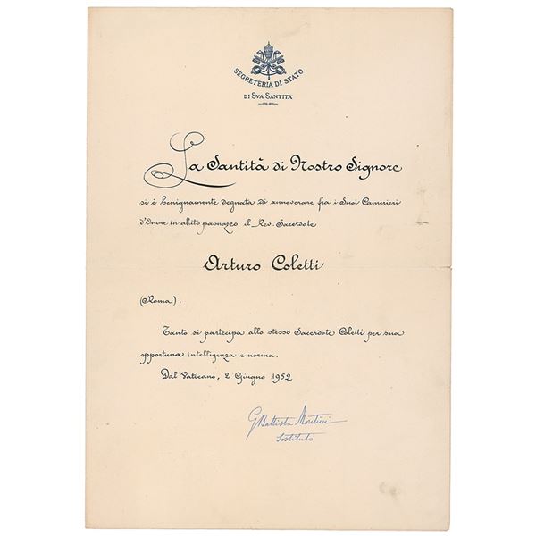 Pope Paul VI Document Signed