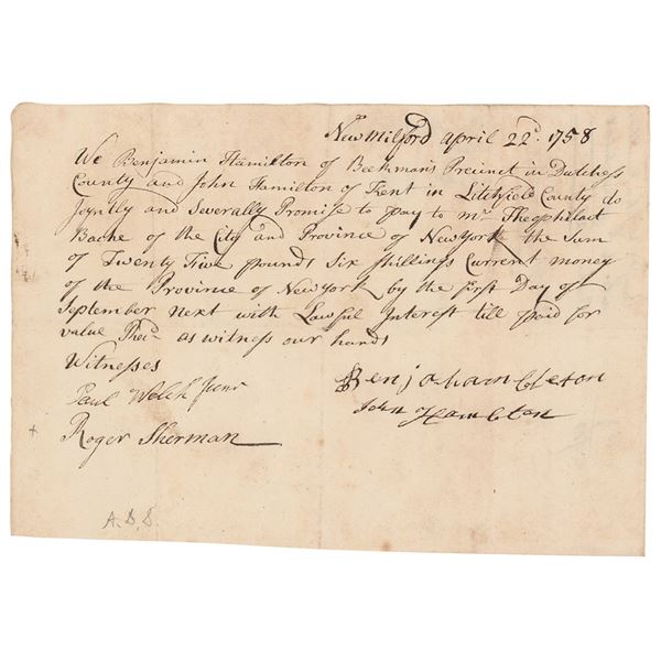 Roger Sherman Document Signed