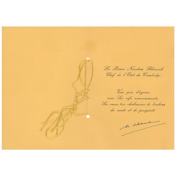 Norodom Sihanouk Signed Card