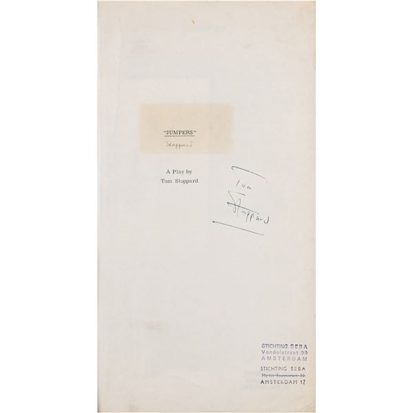 Tom Stoppard Signed Playscript for 'Jumpers'
