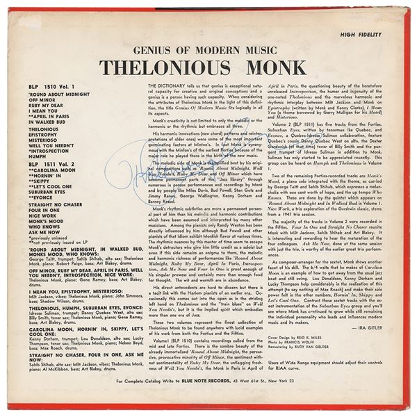 Thelonius Monk Signed Album
