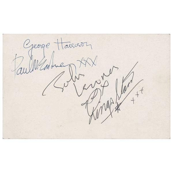 Beatles Signed Parlophone Promo Card
