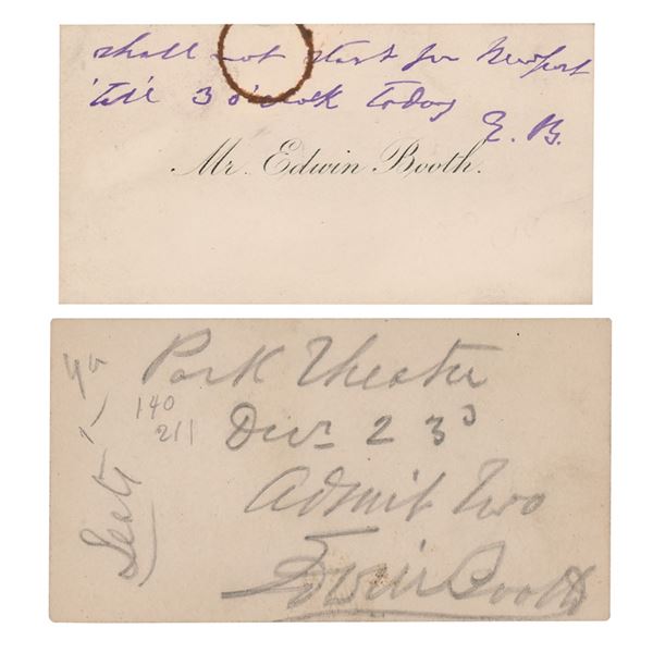 Edwin Booth (2) Signed Items