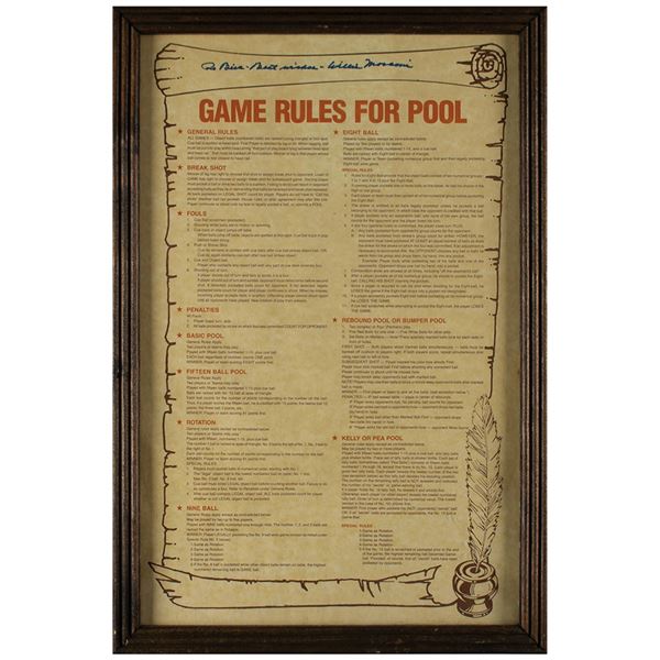 Willie Mosconi Signed Poster