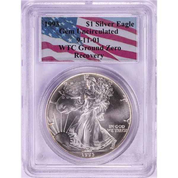 WTC Ground Zero 1993 $1 American Silver Eagle Coin PCGS Gem Uncirculated