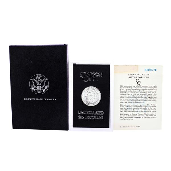 1884-CC $1 Morgan Silver Dollar Coin GSA Hoard Uncirculated w/Box & COA