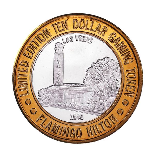 .999 Silver Flamingo Las Vegas Nevada $10 Casino Limited Edition Gaming Token