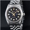 Image 1 : Rolex Men's Stainless Steel Black Diamond Datejust Wristwatch