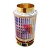 Image 3 : Yaacov Agam "Kiddush Cup" 24K Gold Plated Sterling Silver With Agamograph In Lucite