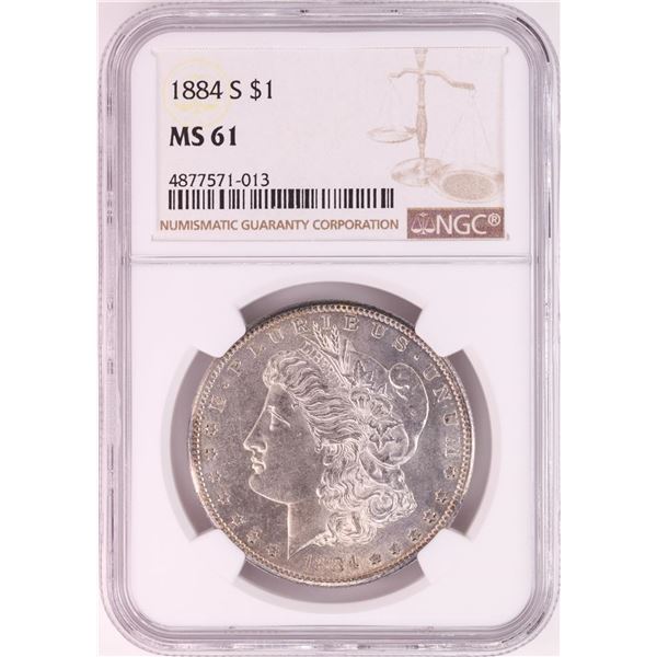 1884-S $1 Morgan Silver Dollar Coin NGC MS61