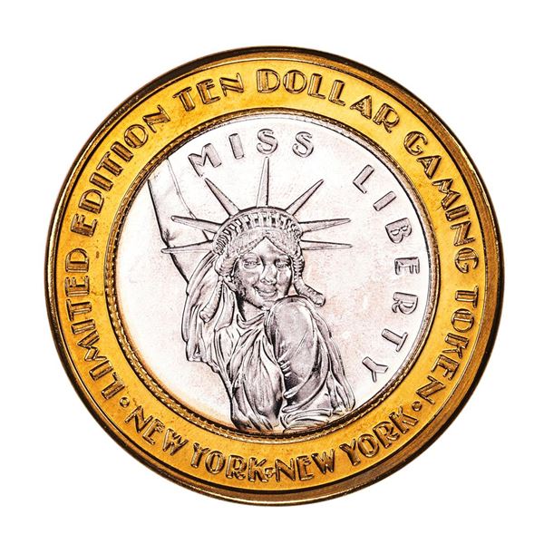 .999 Fine Silver New York New York Las Vegas, Nevada $10 Limited Edition Gaming Token